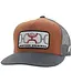 YOUTH "LOOP" HAT ORANGE/GREY W/GREY & WHITE RECTANGLE PATCH