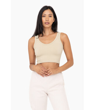 MONO B RIBBED SEAMLESS CROPPED TANK TOP