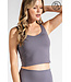 PLUS SIZE V-NECK YOGA TOP WITH PADDING