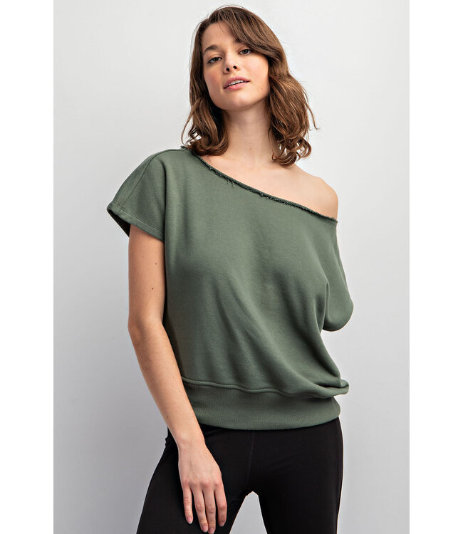 FRENCH TERRY OFF SHOULDER TOP