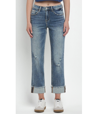 Vervet LOVERVET HIGH RISE CUFF STRAIGHT JEANS