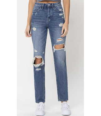 Vervet SUPER HIGH RISE HIDDEN BUTTON FLY STRAIGHT JEANS