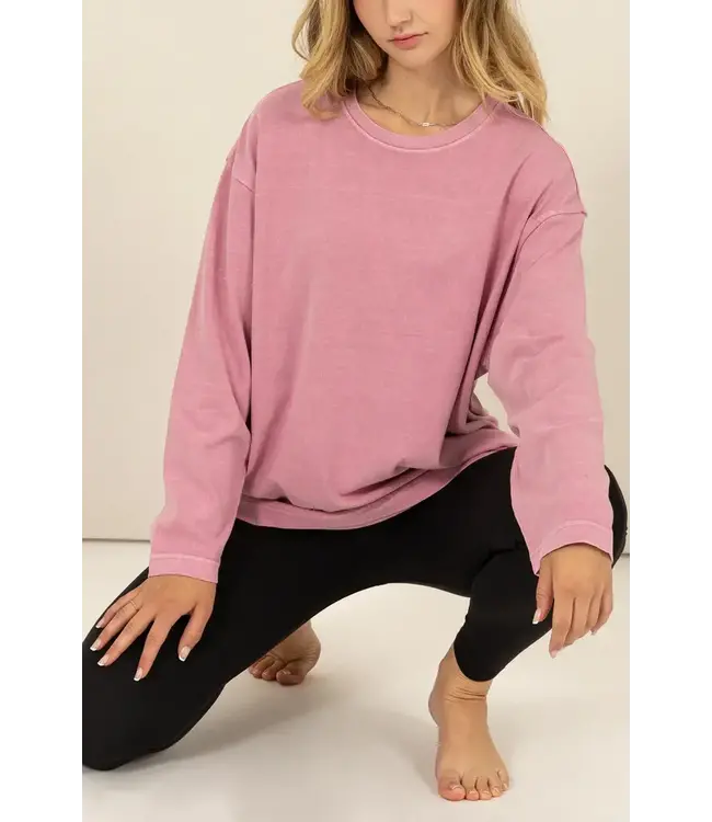 OVERSIZED CREW NECK LONG SLEEVE TEE