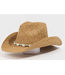 COWRIE SHELL STRAW BRAIDED COWBOY HAT