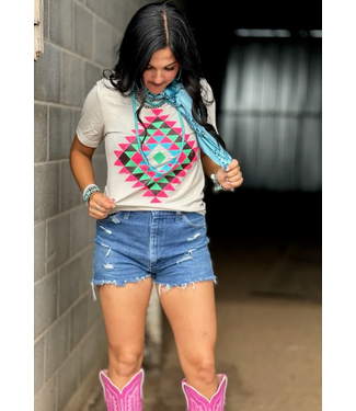 Texas True RYANNE'S NEON AZTEC TEE