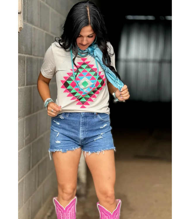 RYANNE'S NEON AZTEC TEE