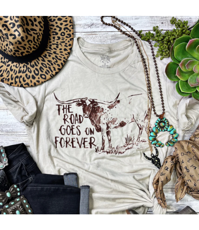 THE ROAD GOES ON FOREVER TEE