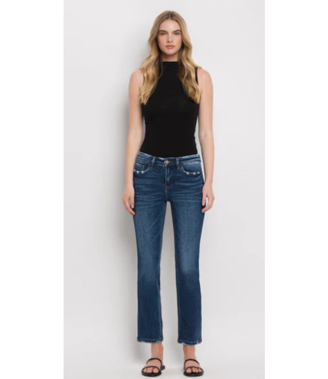 MID RISE ANKLE SLIM STRAIGHT JEANS