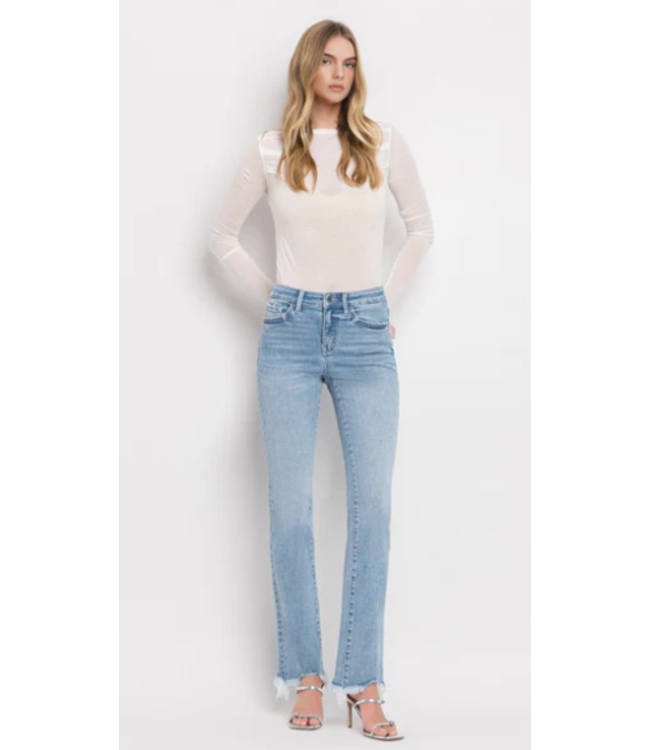 BLUE FLAME HIGH RISE MINI BOOTCUT JEANS