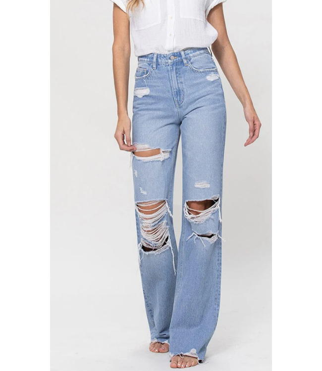 90'S VINTAGE FLARE JEANS- LIGHT BLUE