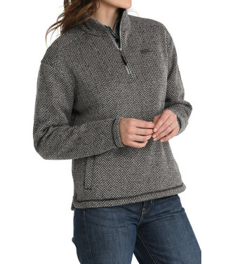 Cinch 1/4 ZIP GRAY KNIT PULLOVER SWEATER