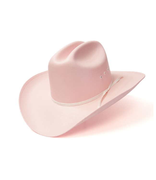 PINK STRAW WESTERN CATTLEMAN HAT