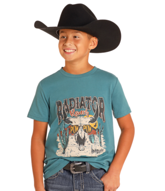 Rock & Roll DALE BRISBY "RADIATOR RANCH" TEE- TEAL