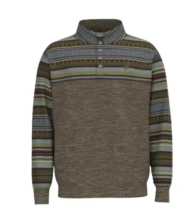 "STEVIE BROWN/GRAY AZTEC DESIGN PULLOVER