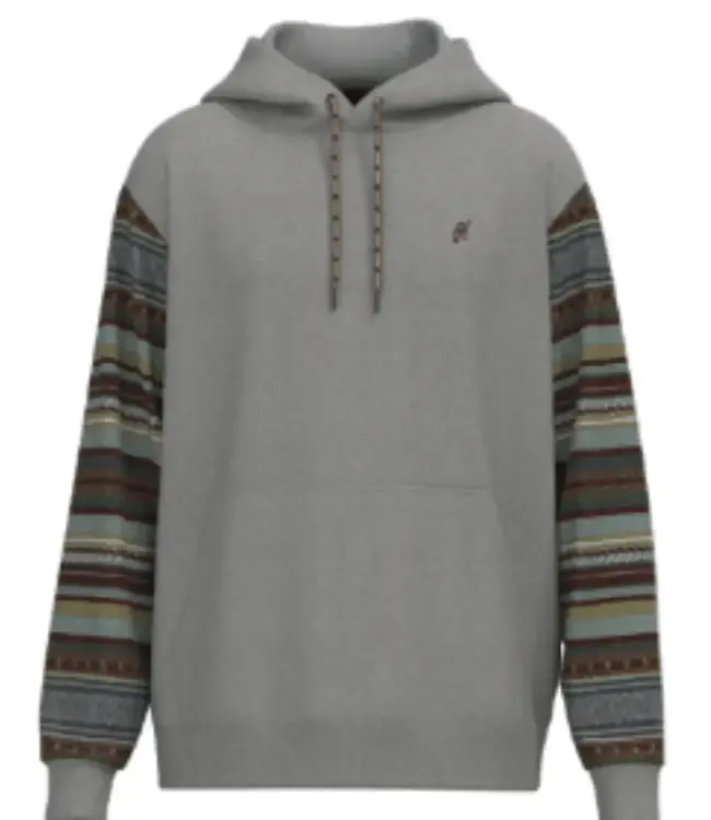 GRAY WITH TAN/BROWN SERAPE HOODY