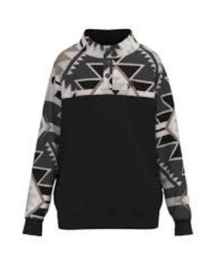 Hooey "STEVIE" BLACK WITH WHITE/TAN AZTEC PULLOVER