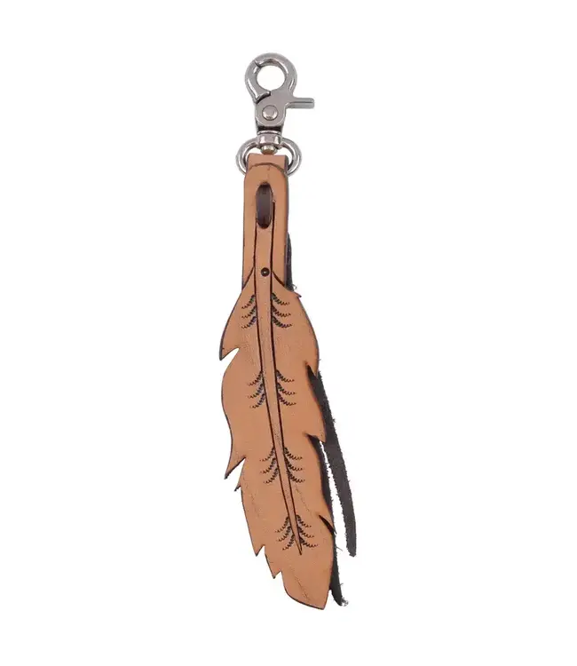 TOOLED FEATHER SADDLE CHARM