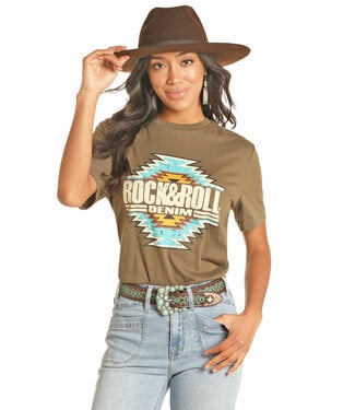 Rock & Roll UNISEX FOREST GREEN AZTEC TEE