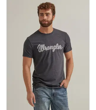 Wrangler ROPE LOGO T-SHIRT IN CAVIAR HEATHER