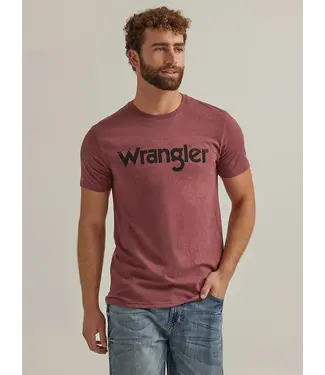 Wrangler KABEL LOGO T-SHIRT IN BURGUNDY