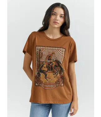 Wrangler WESTERN GRAPHIC BOYFRIEND TEE IN TOFFEE