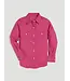 GW1003K WRANGLER LONG SLEEVE SOLID WESTERN SNAP SHIRT IN PINK