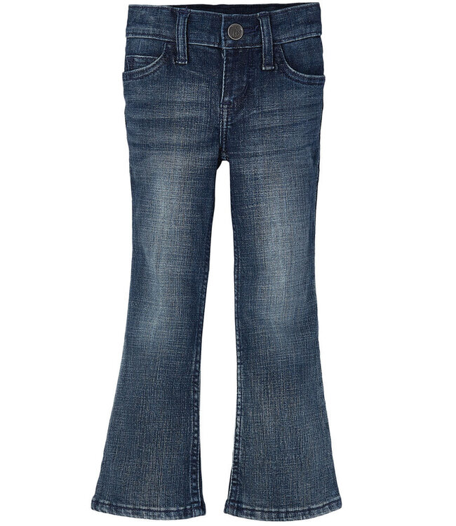 BOOT CUT STRETCH LOW RISE BOOT CUT JEANS- MID BLUE