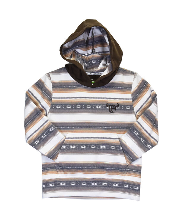 STRIPED SERAPE FLEECE HOODY