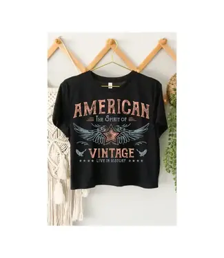 HRT & LUV AMERICAN VINTAGE GRAPHIC CROP TOP