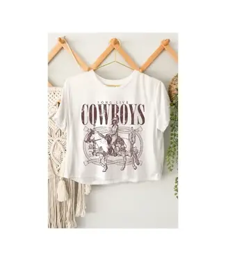 HRT & LUV LONG LIVE COWBOYS GRAPHIC CROP TOP