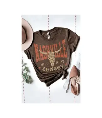 HRT & LUV NASHVILLE WILD WEST COWBOY GRAPHIC TEE