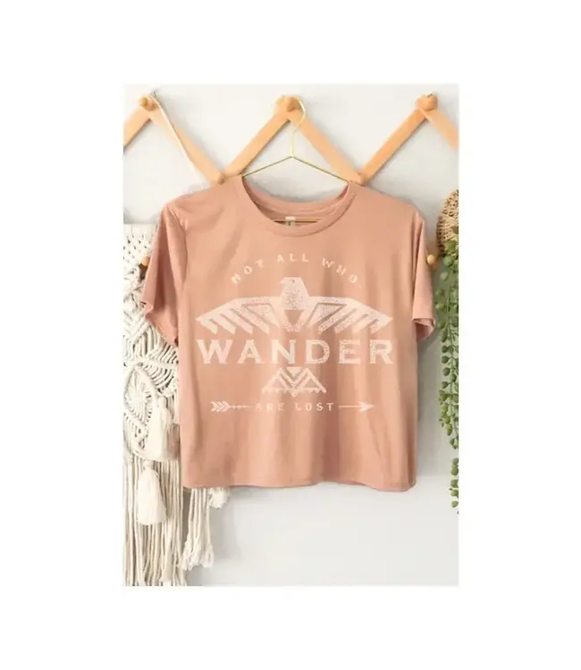 WANDER ARE LOST GRAPHIC CROP TEE