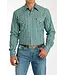 MTW1303076 CINCH MEN'S MODERN FIT GREEN CAMP LONG SLEEVE SNAP SHIRT