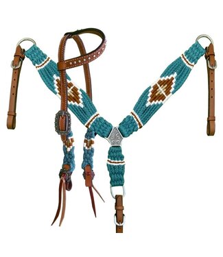 Showman PONY CORDED ONE EAR HEADSTALL & BREAST COLLAR SET