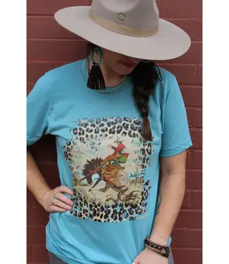 RANCH SWAG LEOPARD BRONC GRAPHIC TEE