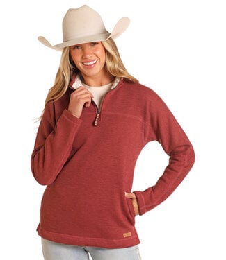 Rock & Roll 1/4 ZIP BERBER LINED ROSE PULLOVER