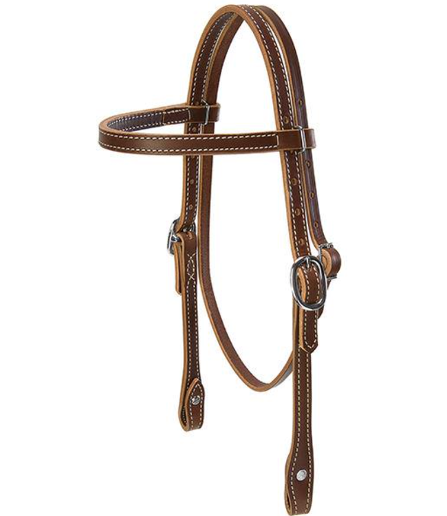 PONY DOUBLED AND STITCHED HARNESS BROWBAND HEADSTALL