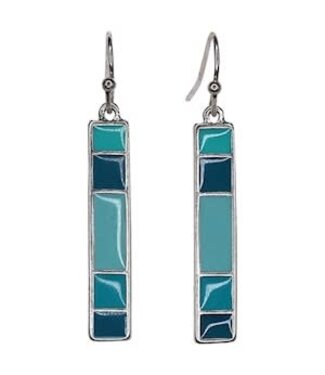 Justin EARRINGS TRI-COLORED TURQ ENAMEL BAR