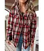 PLAID BUTTONED HOODED SHACKET