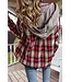 PLAID BUTTONED HOODED SHACKET