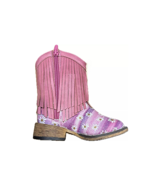 Roper TODDLER GIRL'S PINK METALLIC FRINGE BOOTS