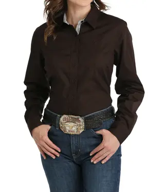 Cinch STRETCH BUTTON DOWN SHIRT- BROWN