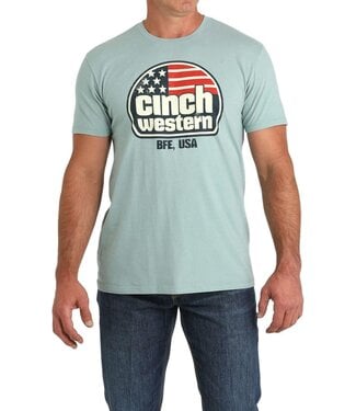 Cinch AMERICAN FLAG CIRCLE TEE- GREEN