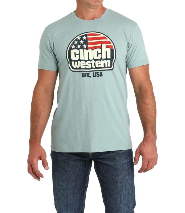 AMERICAN FLAG CIRCLE TEE- GREEN