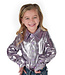 PULLOVER BUTTON UP- LILAC W/SILVER FOIL HEARTS