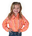 PULLOVER BUTTON UP- TANGERINE W/FOIL