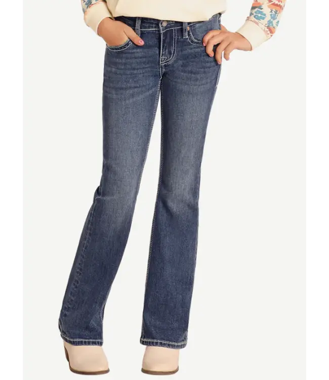 COWHIDE EMBROIDERED BOOTCUT JEANS