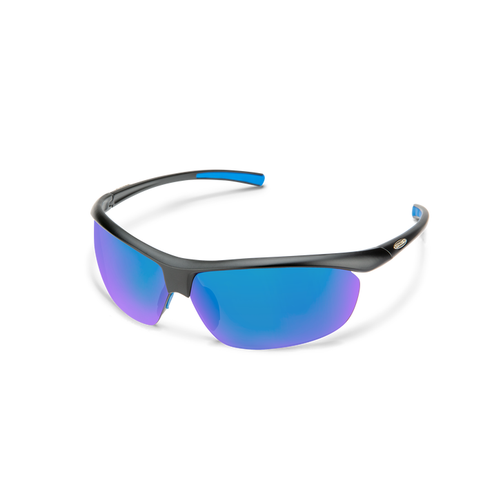 Suncloud Optics SUNCLOUD Zephyr lunettes Noir mat/Bleu miroir polarisé