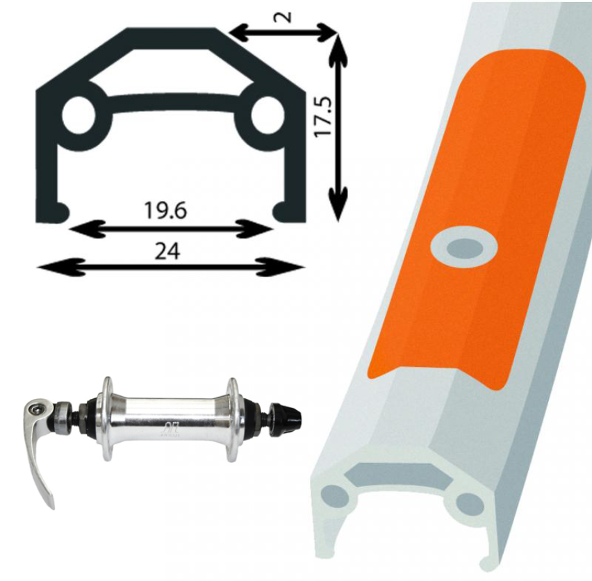 Damco DAMCO Roue Avant 26" Argent avec Quick Release
