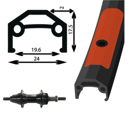 Damco DAMCO Roue arrière 26" écrou roue-libre noir